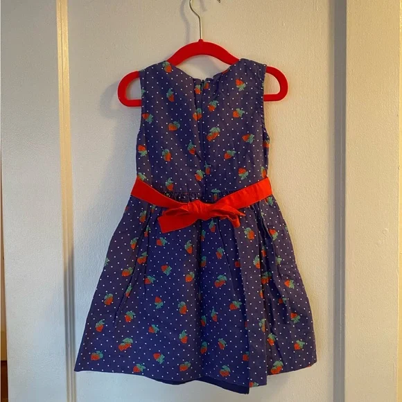 Mini Boden Blue Strawberry 🍓Dress - Picture 2 of 5